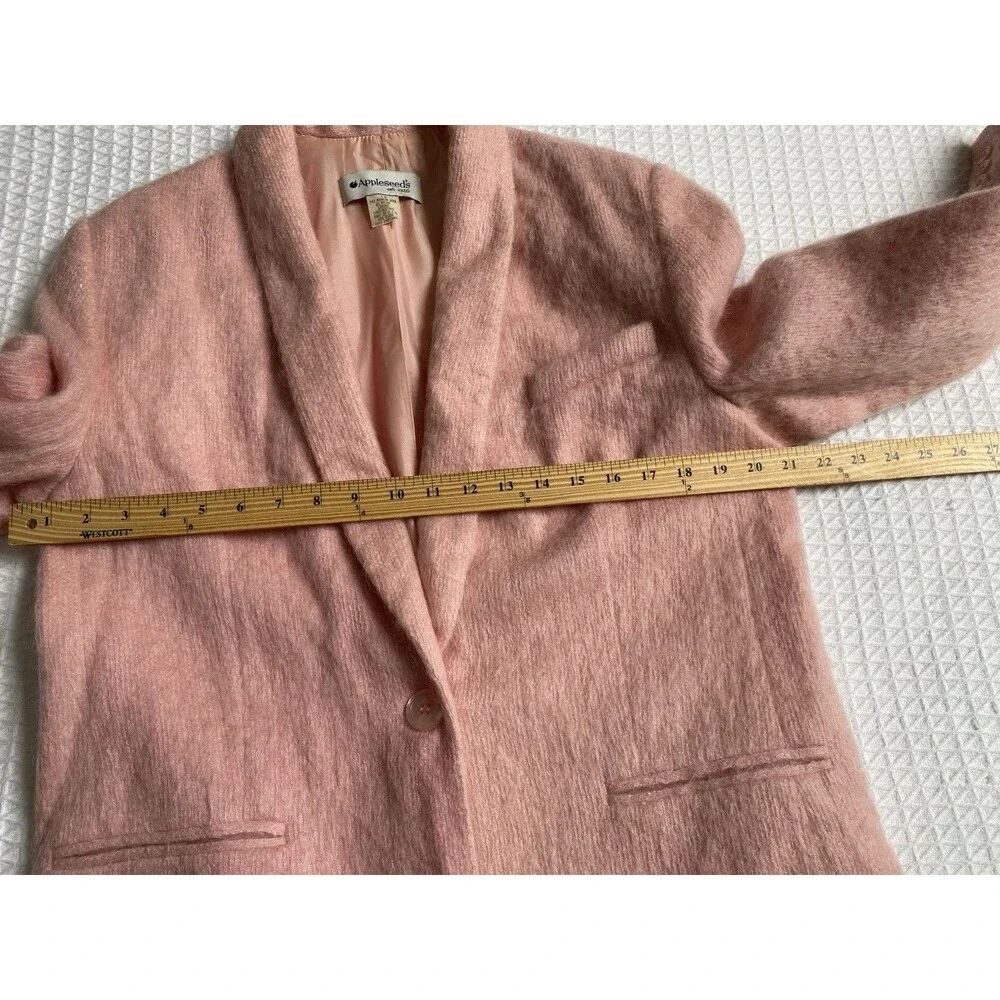Vintage Appleseeds Mohair jacket Coat pink Barbiecore Blazer women’s Size 14 - Picture 3 of 6